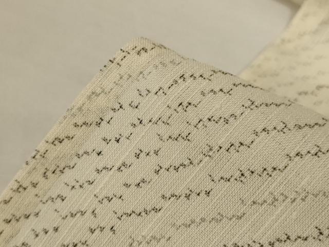 平和屋着物＊夏物　紗紬　よろけ縞　正絹　逸品　AABL6645jd
