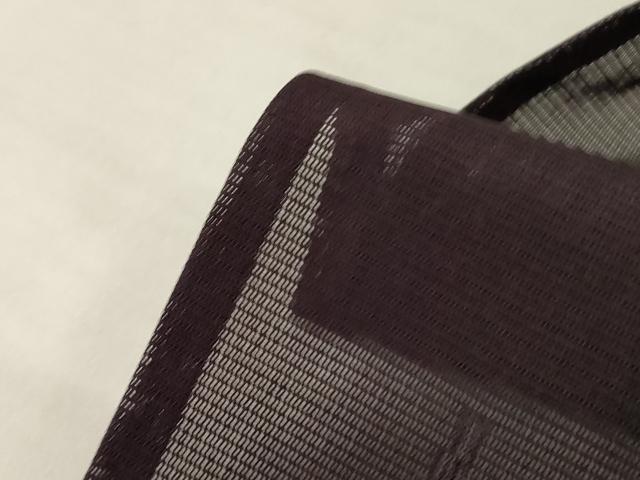 平和屋着物●夏物　色無地　絽　流水舞葉紋紗　黒鳶色　正絹　逸品　AABL6651jd