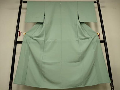 平和屋着物●夏物　色無地　絽　裏葉柳色　正絹　逸品　AABL6652jd