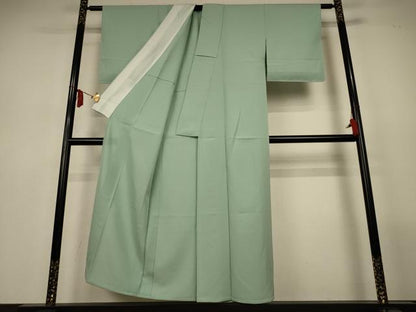 平和屋着物●夏物　色無地　絽　裏葉柳色　正絹　逸品　AABL6652jd
