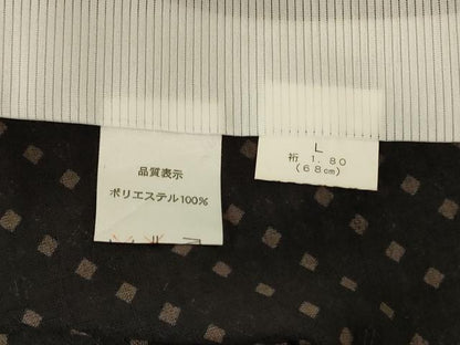 平和屋着物＊夏物　小紋　紗　菱文　黒地　洗える着物　AABL6660jd