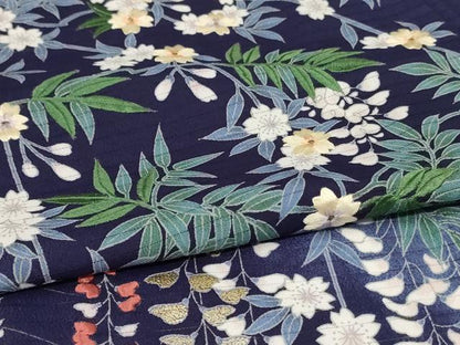 平和屋着物＊夏物　訪問着　絽縮緬　刺繍　枝垂れ草花文　暈し染め　金彩　洗える着物　AABL6662jd