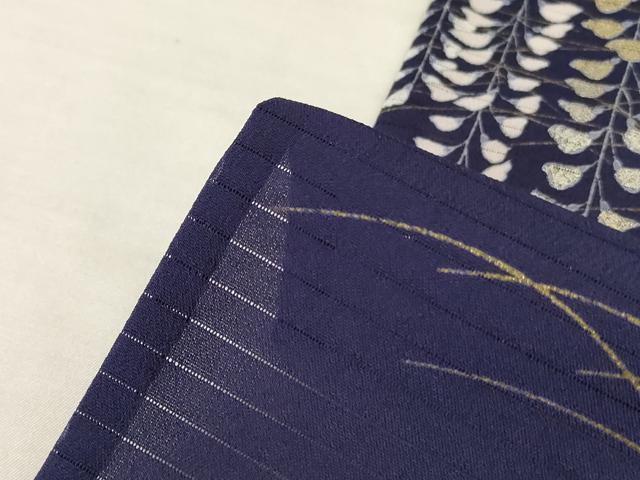 平和屋着物＊夏物　訪問着　絽縮緬　刺繍　枝垂れ草花文　暈し染め　金彩　洗える着物　AABL6662jd