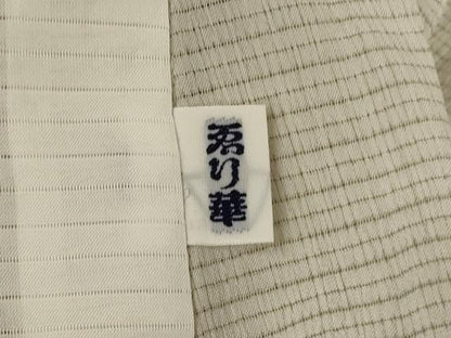 平和屋着物＊夏物　小紋　絽縮緬　短冊花文　洗える着物　AABL6665jd