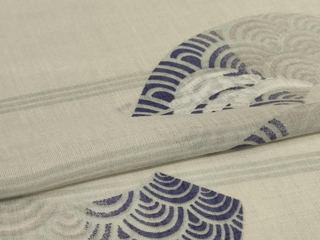 平和屋着物＊夏物　小紋　紗　青海波　洗える着物　AABL6668jd