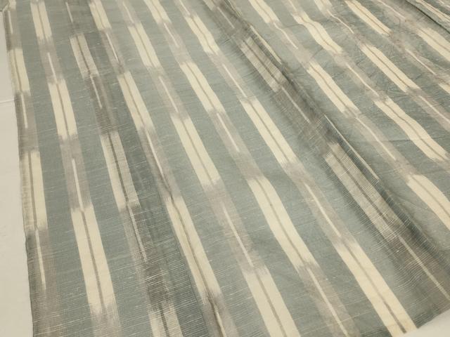 平和屋着物＊夏物　紗紬　変わり縞　正絹　逸品　AABL6670jd