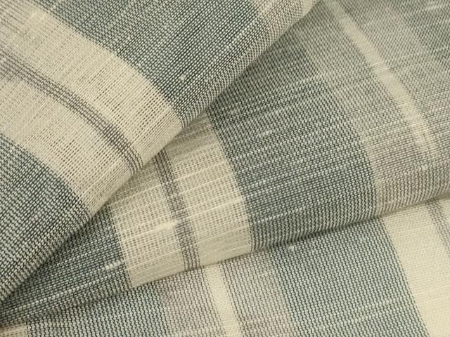 平和屋着物＊夏物　紗紬　変わり縞　正絹　逸品　AABL6670jd