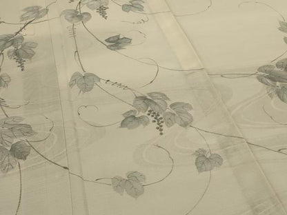 平和屋着物＊夏物　訪問着　紋紗　手描き　流水葡萄蔦の葉文　やまと誂製　正絹　逸品　未使用　AABL6674jd