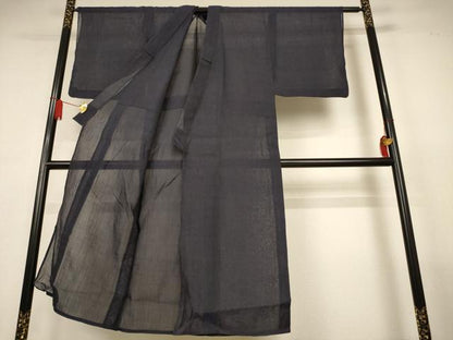 平和屋着物＊夏物　男性　小千谷ちぢみ　褐返色　麻　逸品　AABL6676jd
