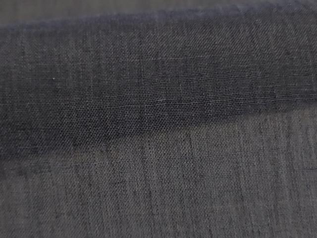 平和屋着物＊夏物　男性　小千谷ちぢみ　褐返色　麻　逸品　AABL6676jd