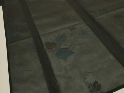 平和屋着物＊夏物　小紋　紗　蔦の葉文　正絹　逸品　AABL6682jd