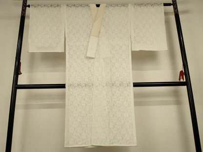 平和屋着物＊夏物　長襦袢　総レース　花尽くし　白色　AABL6683jd