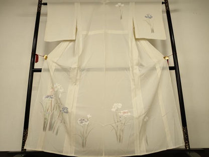 平和屋着物＊夏物　訪問着　絽　草花文　暈し染め　正絹　逸品　AABL6684jd