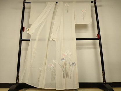 平和屋着物＊夏物　訪問着　絽　草花文　暈し染め　正絹　逸品　AABL6684jd