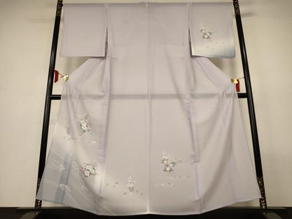平和屋着物＊夏物　訪問着　紋紗　流水飾花文　暈し染め　洗える着物　AABL6692jd