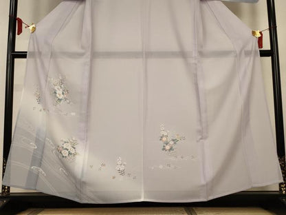 平和屋着物＊夏物　訪問着　紋紗　流水飾花文　暈し染め　洗える着物　AABL6692jd
