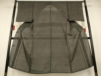平和屋着物＊夏物　男性　小紋　絽　霞文　正絹　逸品　AABL6698jd