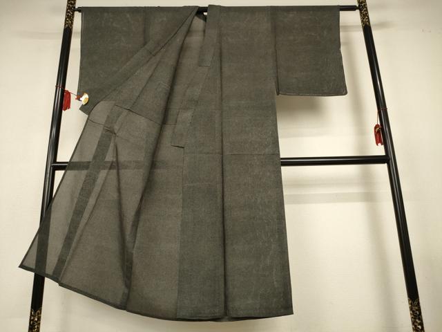 平和屋着物＊夏物　男性　小紋　絽　霞文　正絹　逸品　AABL6698jd