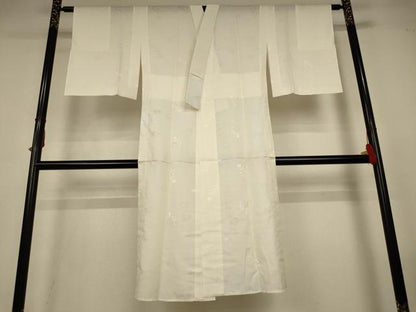 平和屋着物＊夏物　長襦袢　絽　草花紋紗　生成り色　正絹　逸品　AABL6700jd