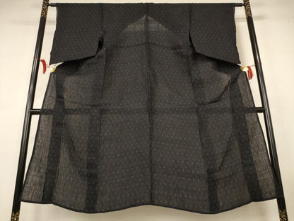 平和屋着物＊夏物　上布　絣柄　麻　逸品　AABL6701jd