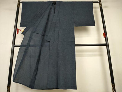 平和屋着物＊夏物　男性　小紋　ちぢみ織　褐返色　AABL6702jd