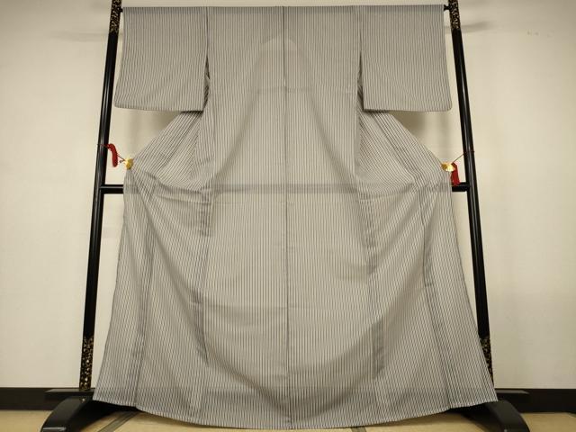 平和屋着物＊夏物　小紋　絽　縞　洗える着物　AABL6703jd