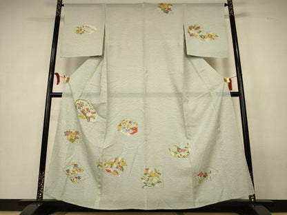 平和屋着物＊夏物　訪問着　絽　草花文　正絹　逸品　AABL6704jd