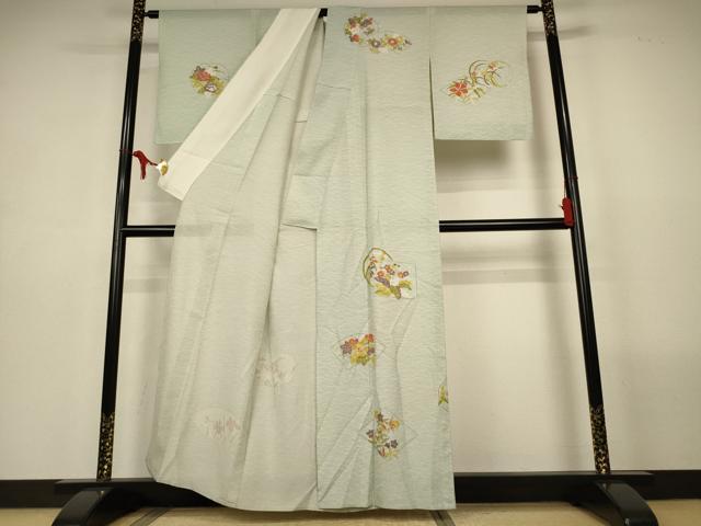 平和屋着物＊夏物　訪問着　絽　草花文　正絹　逸品　AABL6704jd