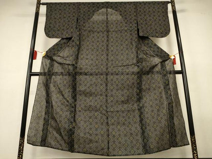 平和屋着物＊夏物　重要無形文化財　本場宮古上布　幾何学文様　苧麻　逸品　AABL6706jd