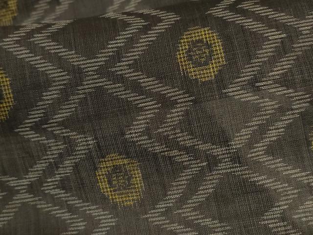 平和屋着物＊夏物　重要無形文化財　本場宮古上布　幾何学文様　苧麻　逸品　AABL6706jd