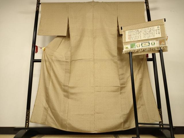 平和屋着物＊夏物　結城上布　麻生里　亀甲文　ますいわ屋扱い　証紙付き　AABL6708jd