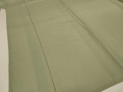 平和屋着物＊夏物　色無地　絽縮緬　柳茶色　正絹　逸品　AABL6715jd