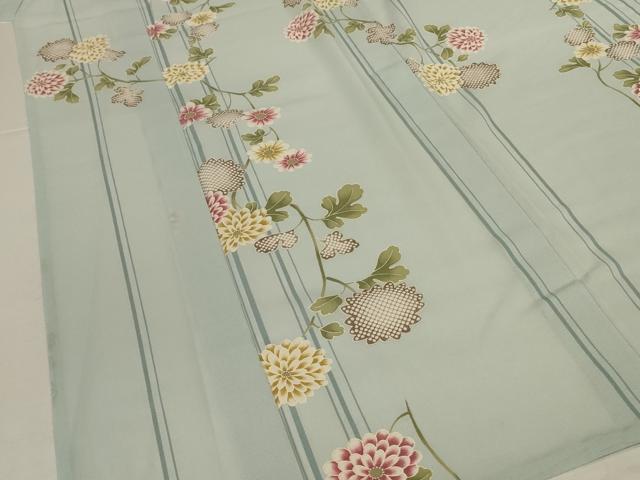 平和屋着物＊夏物　小紋　紗　草花文　正絹　逸品　AABL6719jd