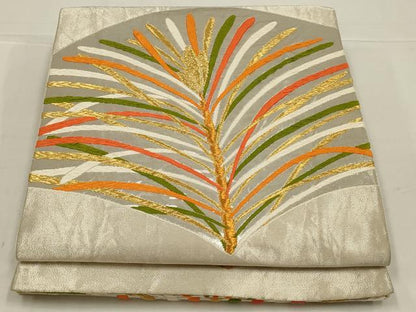 平和屋着物◎六通柄袋帯　唐織　松文　金銀糸　正絹　逸品　AABL6724ou