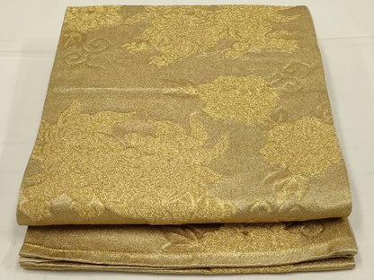 平和屋着物◎六通柄袋帯　唐獅子　金糸　正絹　逸品　AABL6725ou