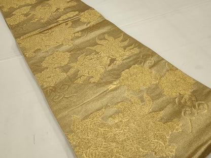 平和屋着物◎六通柄袋帯　唐獅子　金糸　正絹　逸品　AABL6725ou