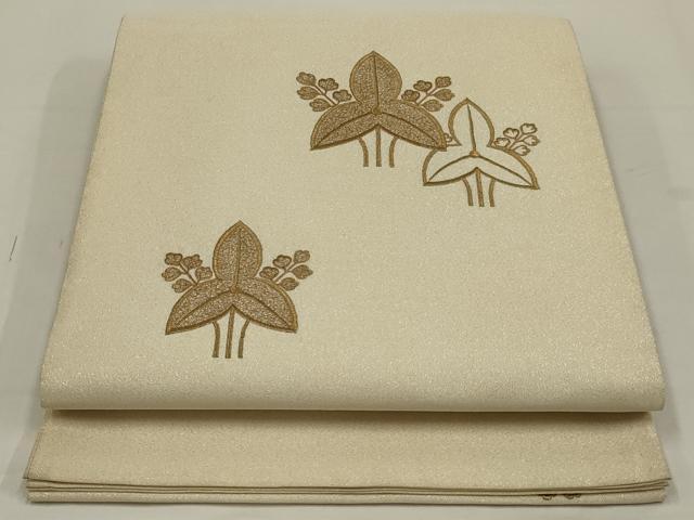 平和屋着物◎綴れ　太鼓柄袋帯　枝花文　金銀糸　正絹　逸品　AABL6734ou