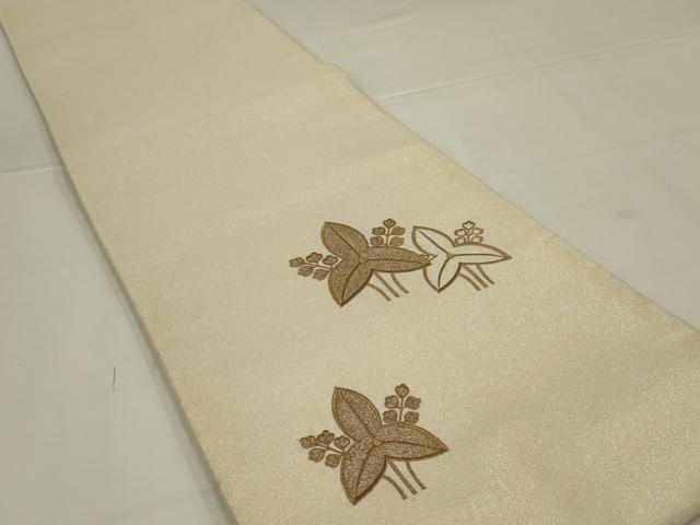 平和屋着物◎綴れ　太鼓柄袋帯　枝花文　金銀糸　正絹　逸品　AABL6734ou