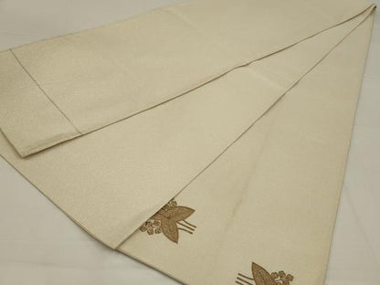 平和屋着物◎綴れ　太鼓柄袋帯　枝花文　金銀糸　正絹　逸品　AABL6734ou