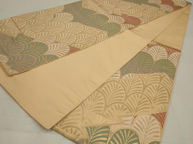 平和屋着物◎六通柄　本袋帯　松文　金糸　正絹　逸品　AABL6742ou