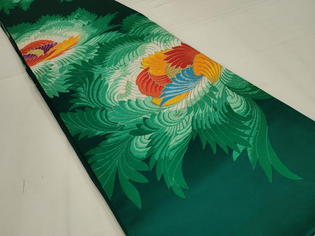 平和屋着物◎西陣　谷常織物謹製　六通柄袋帯　唐織　花　金糸　正絹　逸品　未使用　AABL6745ou