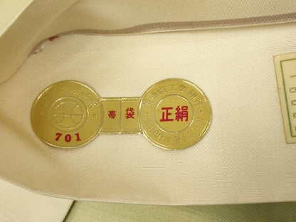 平和屋着物◎西陣　六通柄袋帯　更紗花文　銀糸　正絹　逸品　AABL6749ou