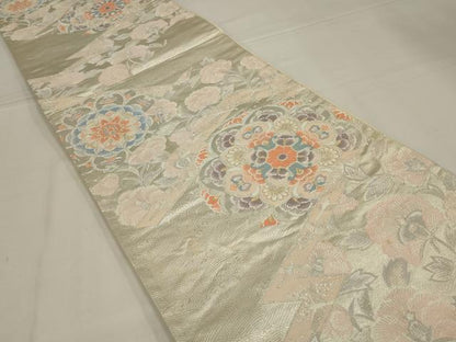 平和屋着物◎六通柄袋帯　唐織　正倉院花文　金銀糸　正絹　逸品　AABL6752ou