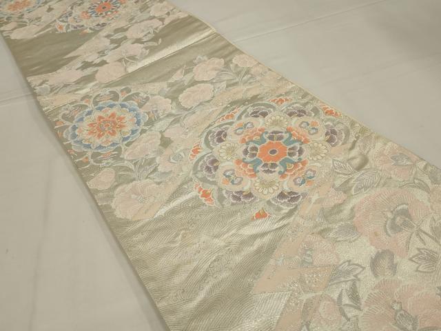 平和屋着物◎六通柄袋帯　唐織　正倉院花文　金銀糸　正絹　逸品　AABL6752ou