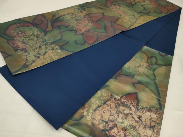 平和屋着物◎六通柄袋帯　花唐草文　金糸　正絹　逸品　AABL6755ou