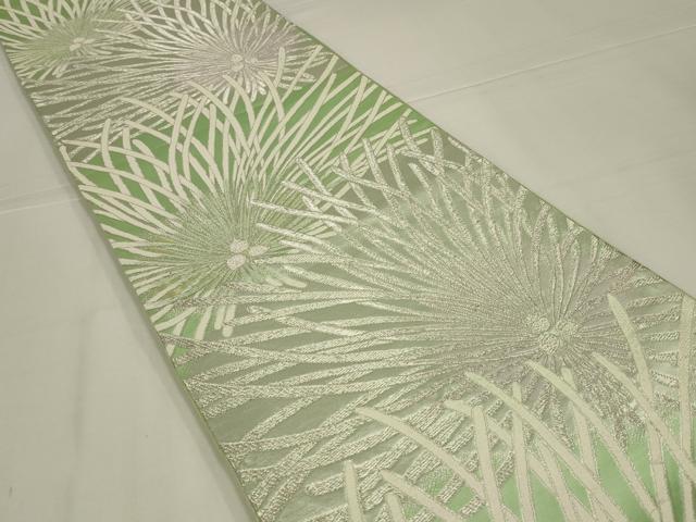 平和屋着物◎六通柄袋帯　唐織　松　銀糸　正絹　逸品　AABL6756ou