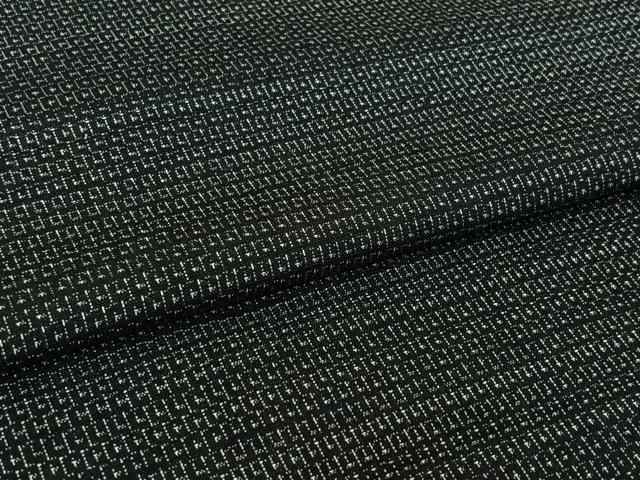 平和屋着物▽上質な紬　単衣　100亀甲　総詰め　黒地　正絹　逸品　AABL6762jh