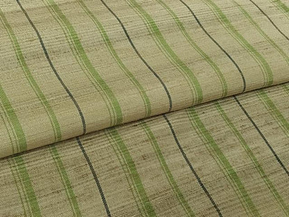 平和屋着物▽上質な紬　単衣　縞　正絹　逸品　AABL6763jh