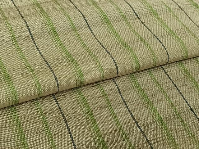平和屋着物▽上質な紬　単衣　縞　正絹　逸品　AABL6763jh