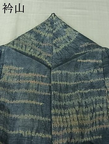 平和屋着物▽上質な紬　単衣　総絞り　幾何学文様　正絹　逸品　AABL6764jh